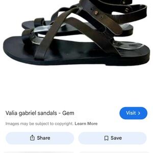 Valia Gabriel Black Leather Sandals Sz 36,6